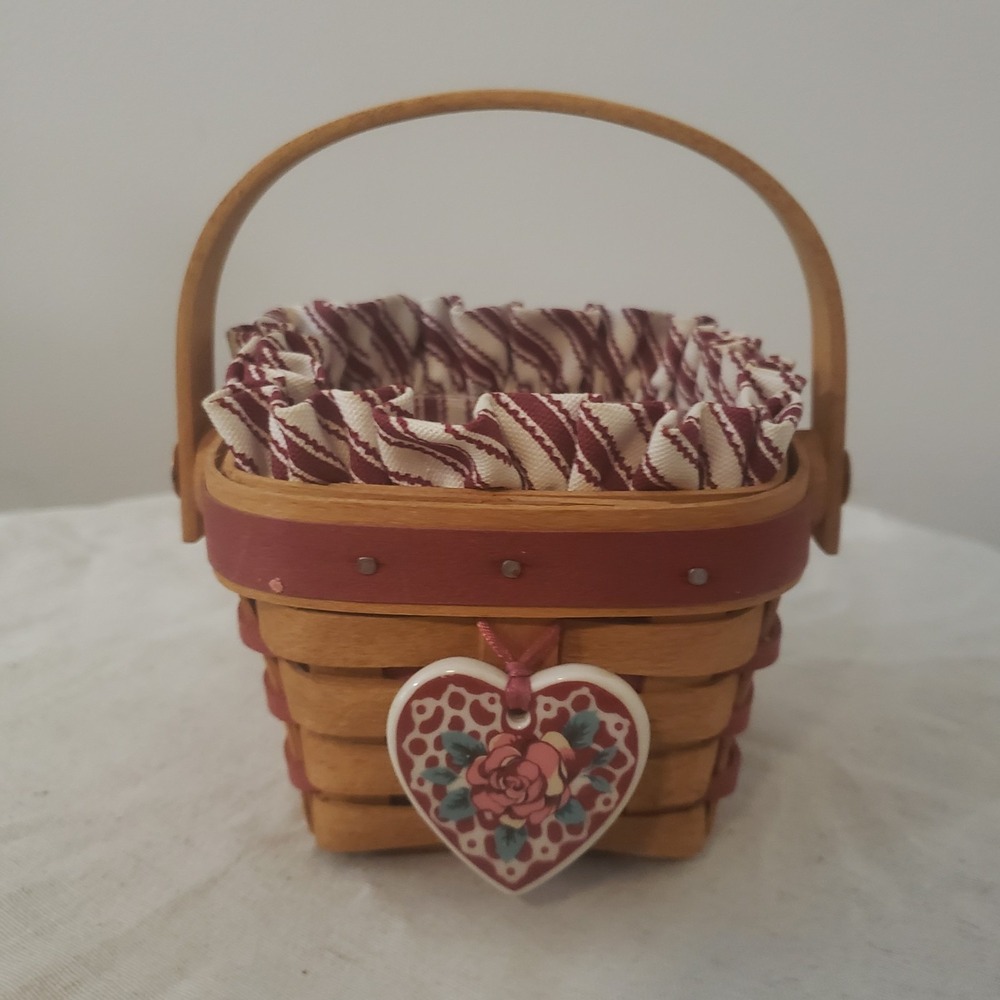 VTG 1995 Longaberger Sweetheart Sweet Sentiments Basket Combo Valentines Day